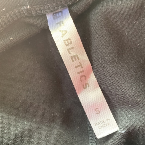 Fabletics Athletic Satin Stripe Black Kara Ankle Tie Jogger High Waisted Pants - Picture 8 of 8